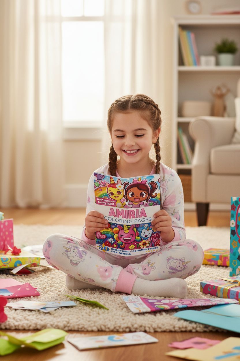 Amiria coloring book in use