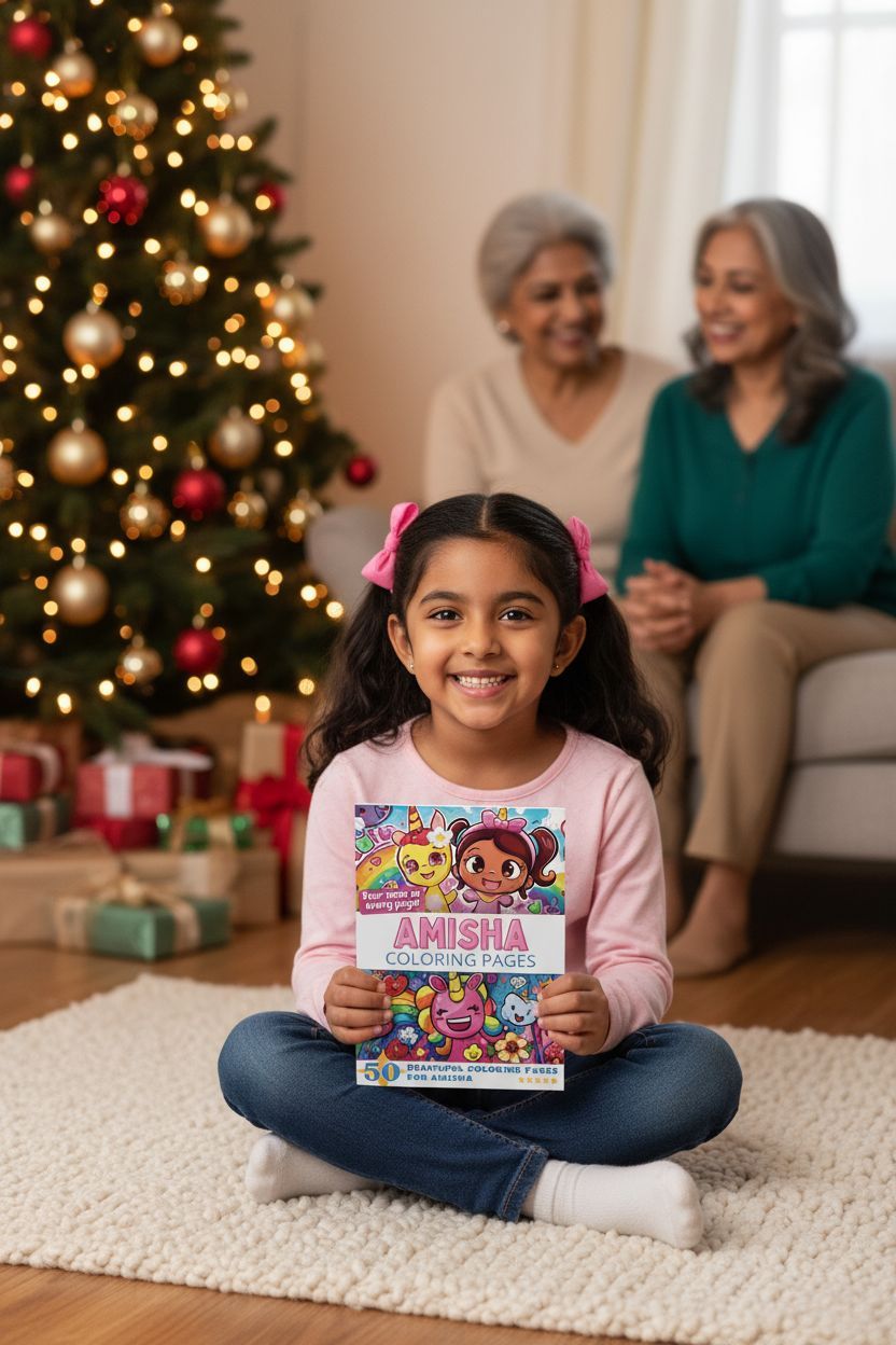 Amisha Christmas coloring pages gift
