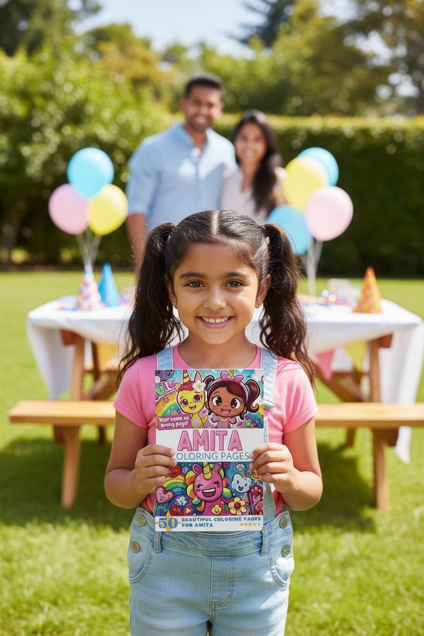 Amita coloring book in use