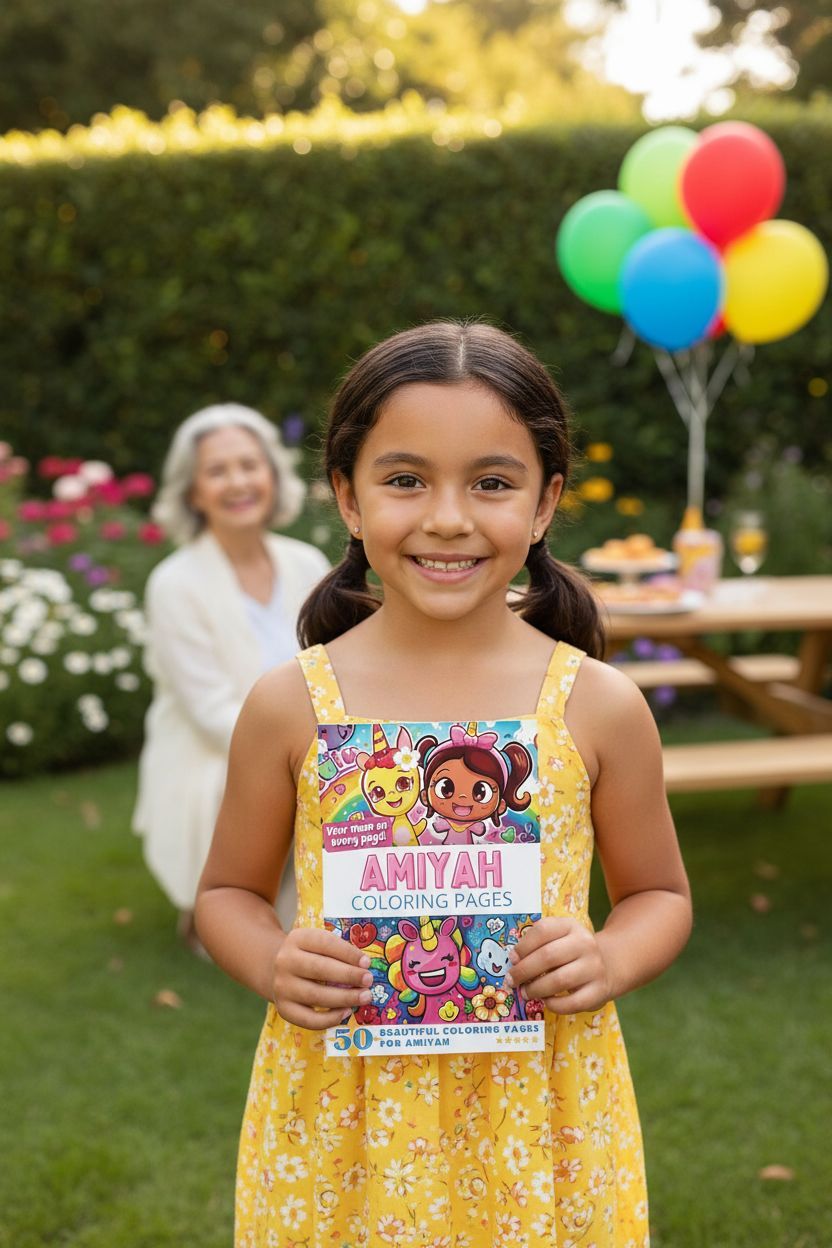 Amiyah coloring book in use