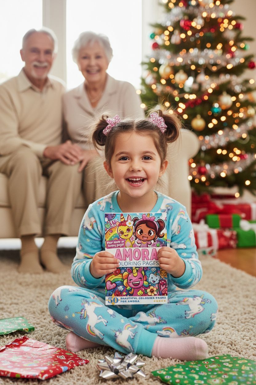 Amora Christmas coloring pages gift