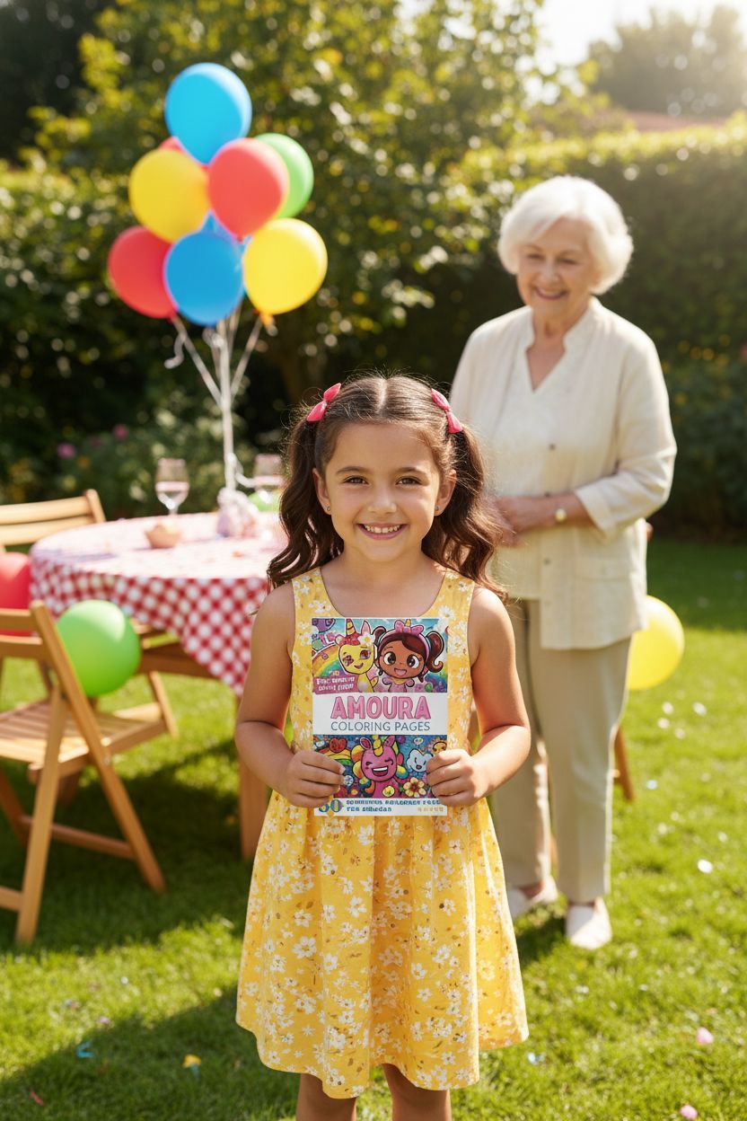 Amoura coloring book in use