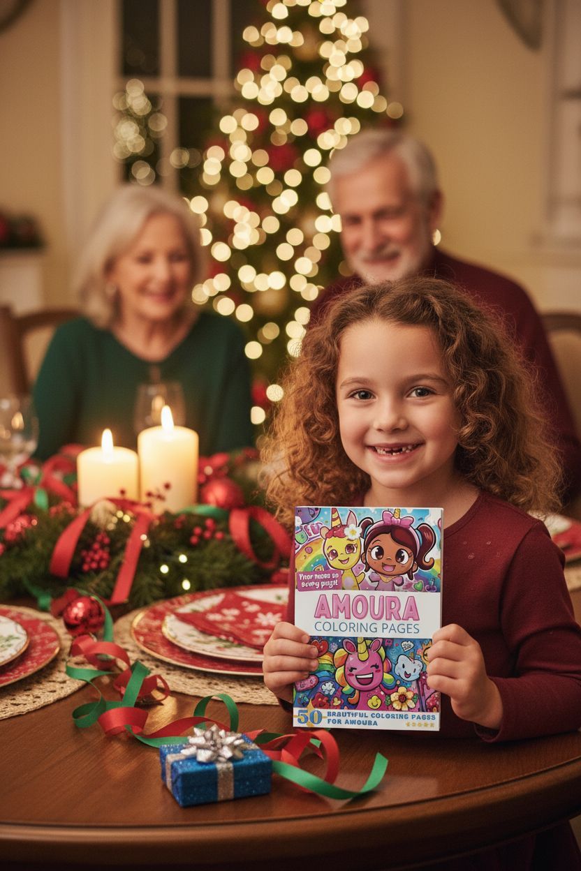 Amoura Christmas coloring pages gift