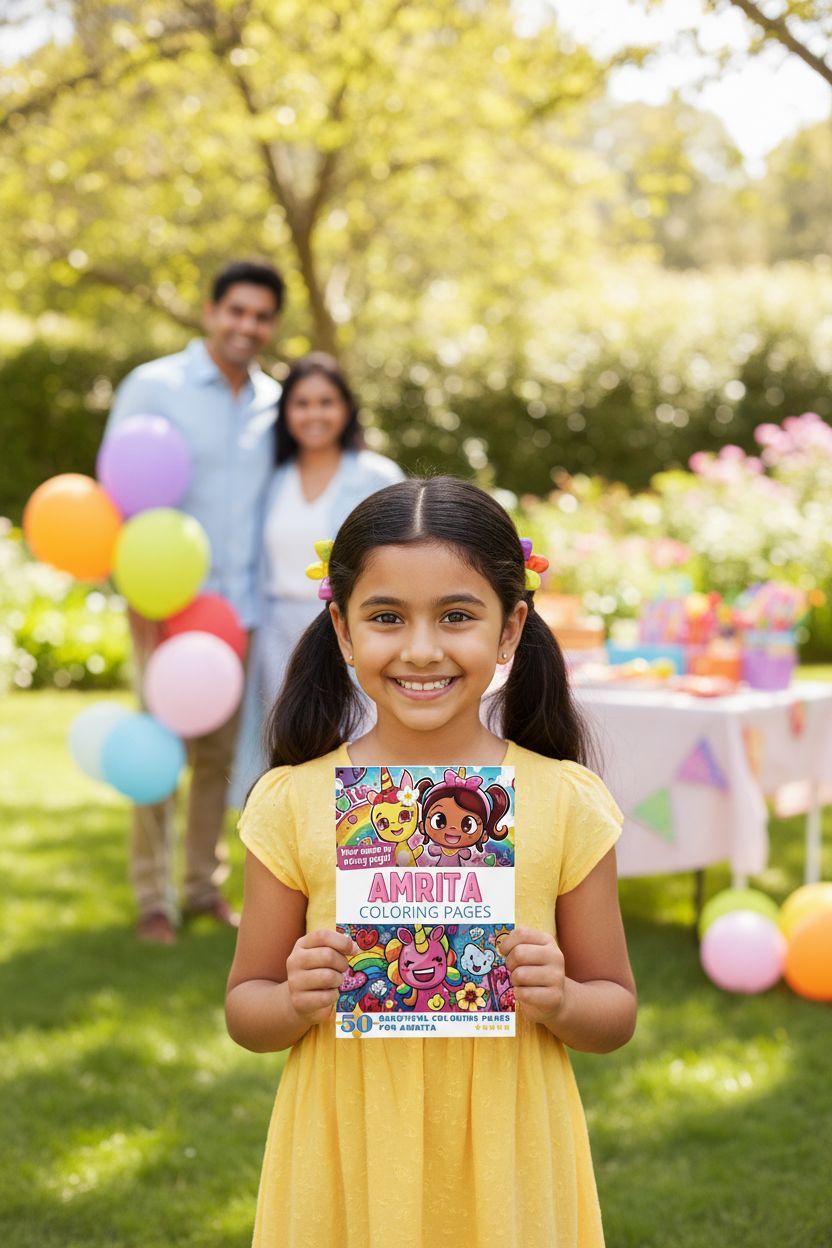 Amrita coloring book in use