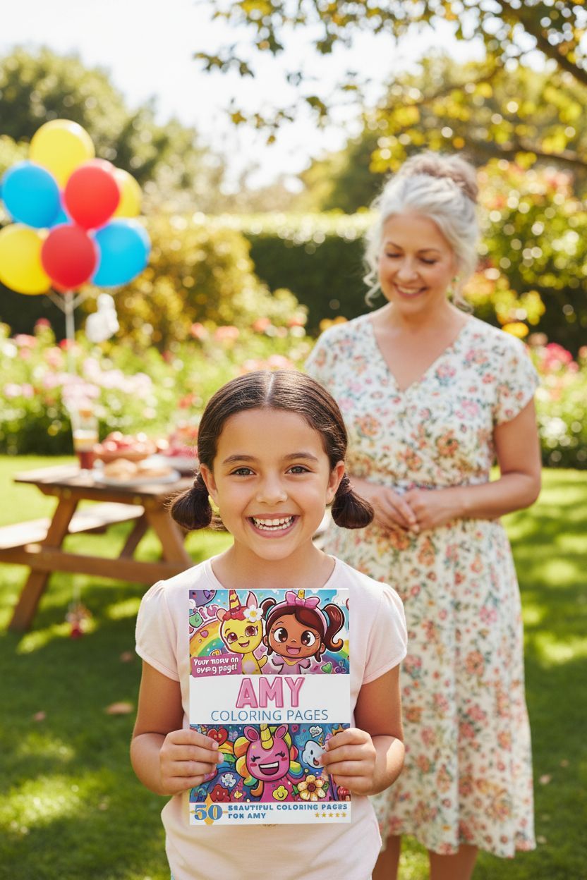 Amy coloring book in use