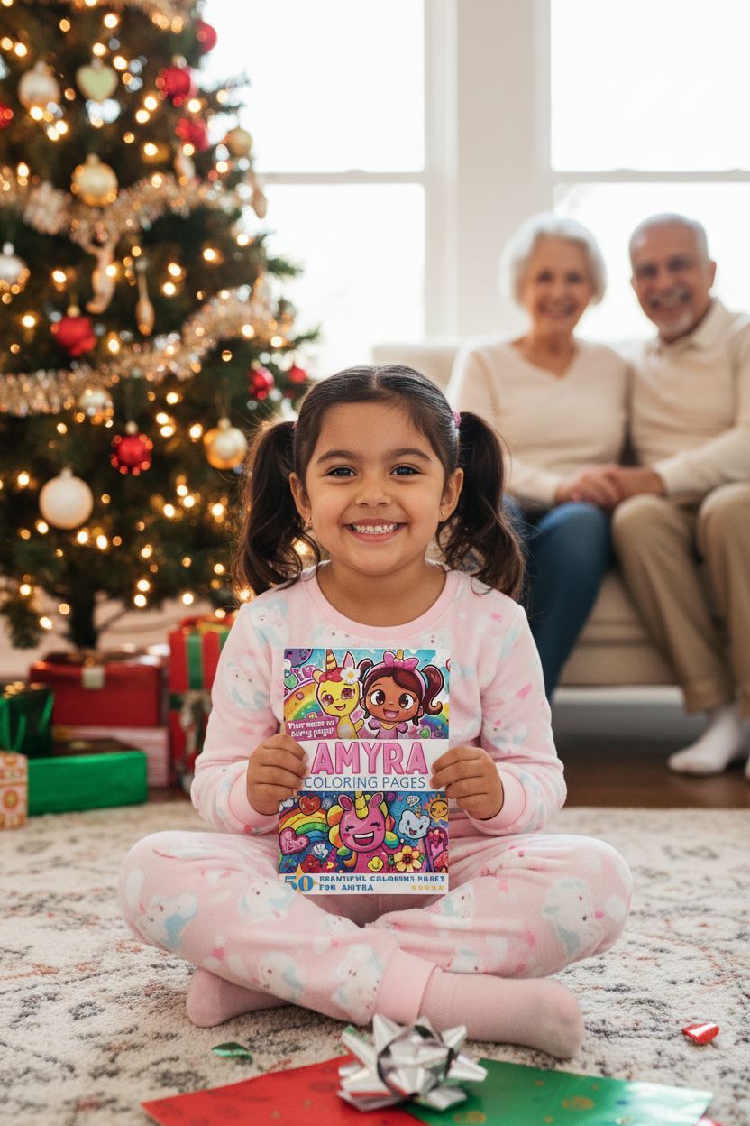 Amyra Christmas coloring pages gift