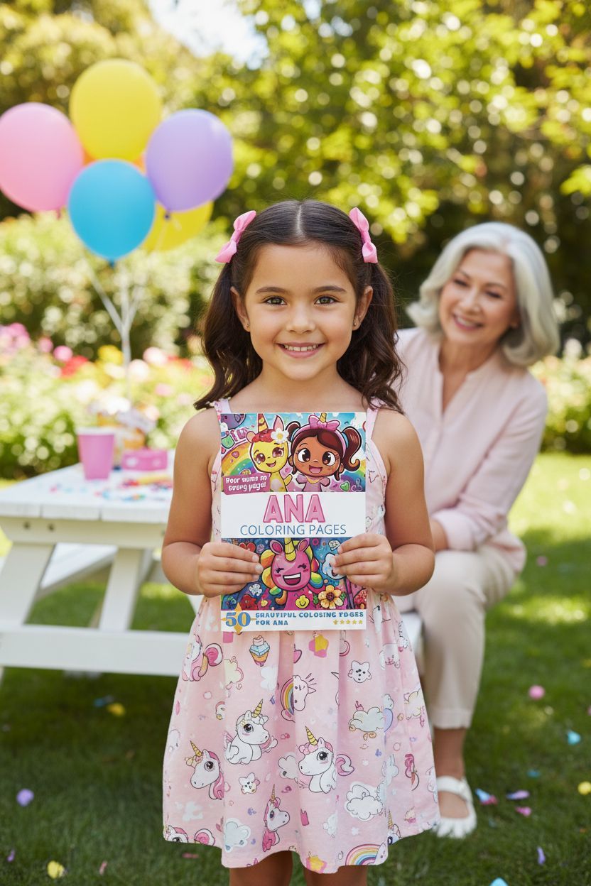 Ana coloring book in use