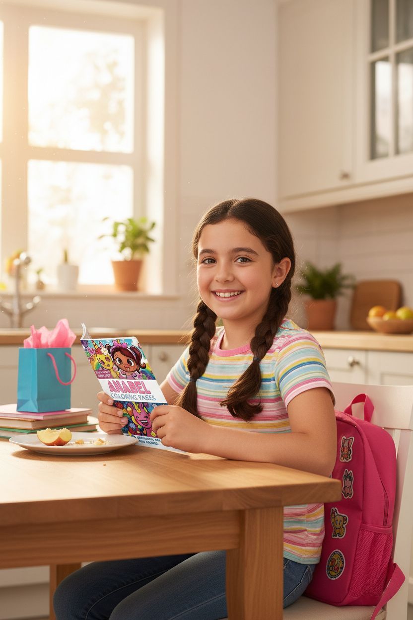 Anabel coloring book in use