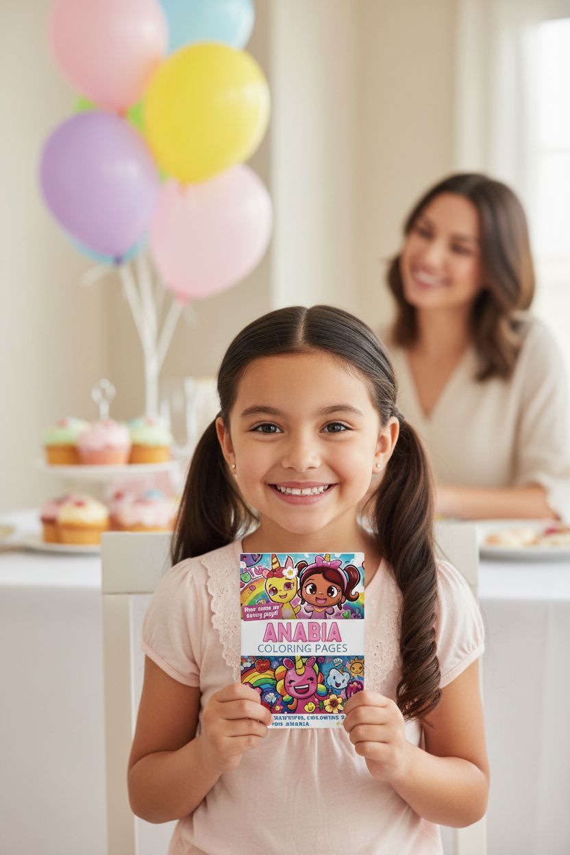 Anabia coloring book in use