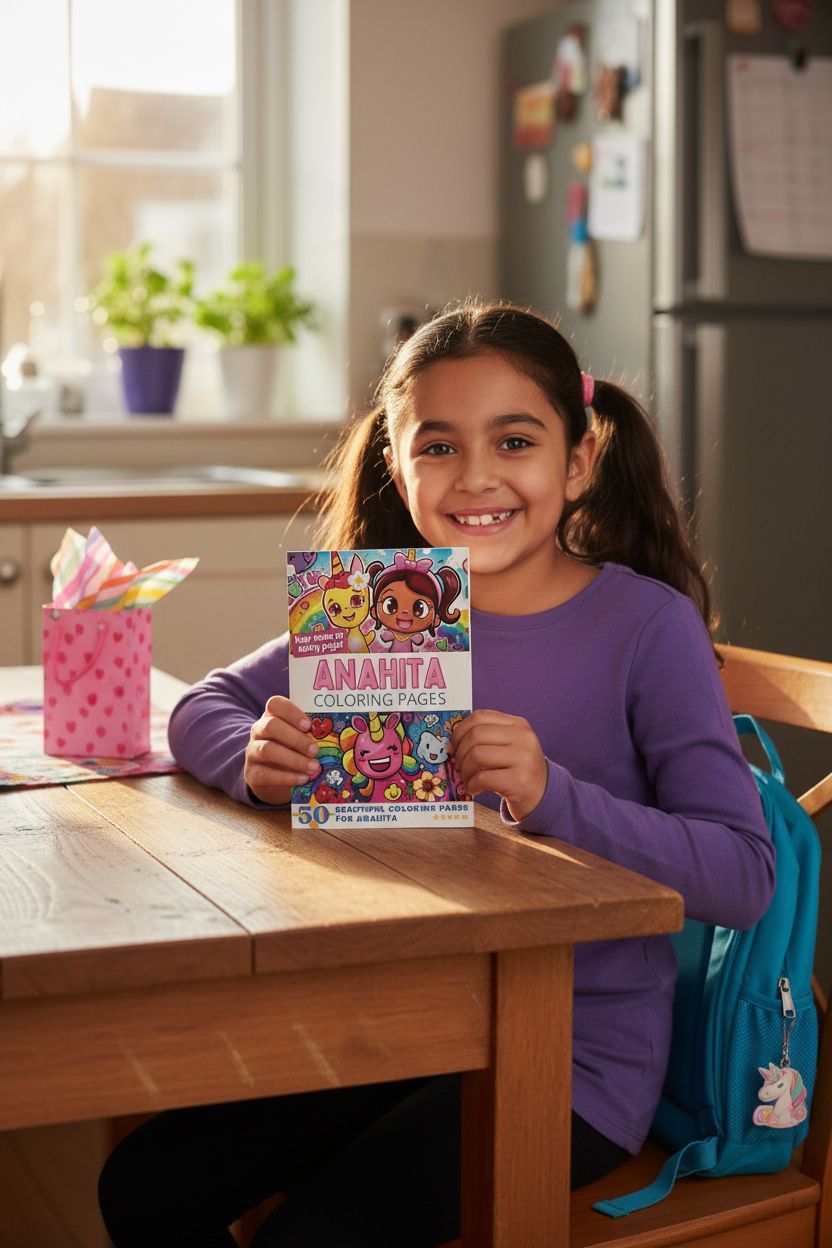 Anahita coloring book in use