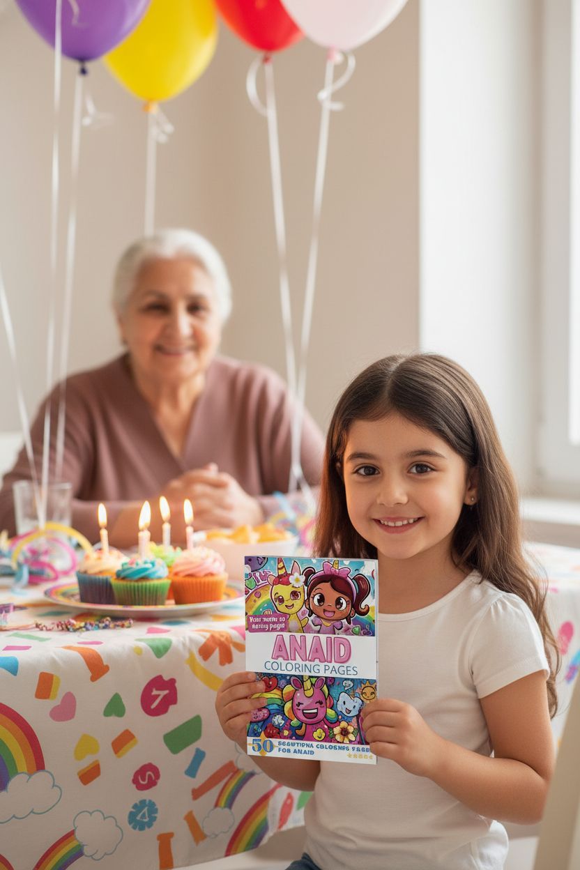 Anaid coloring book in use