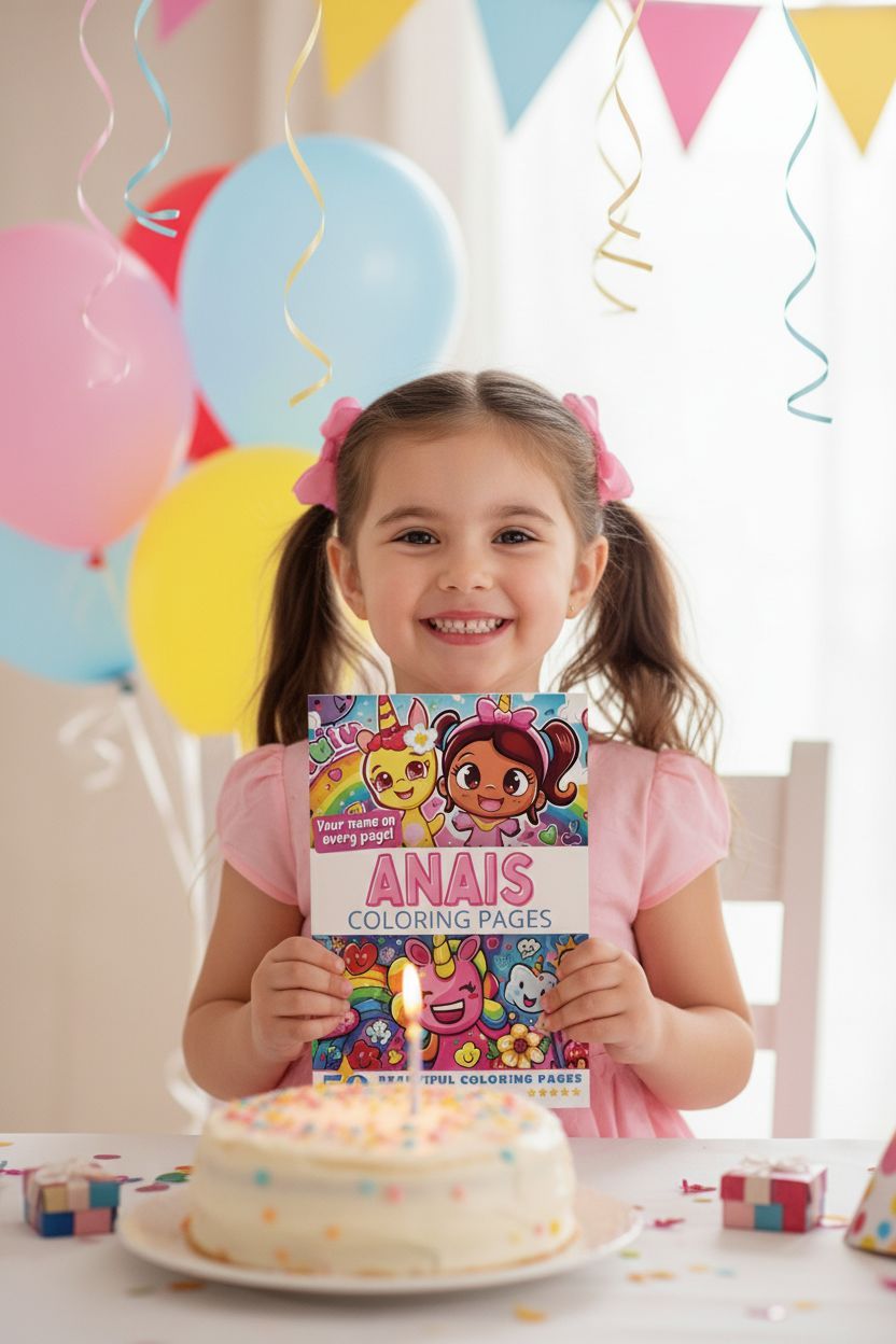 Anais coloring book in use