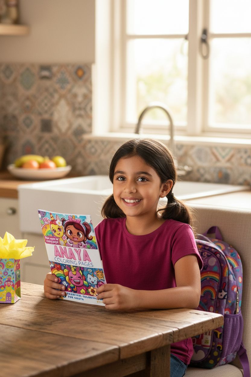 Anaya coloring book in use