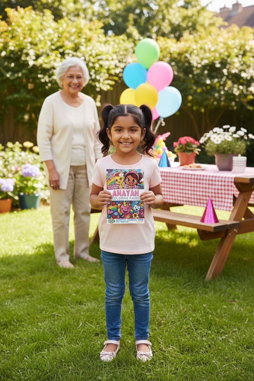 Anayah coloring book in use