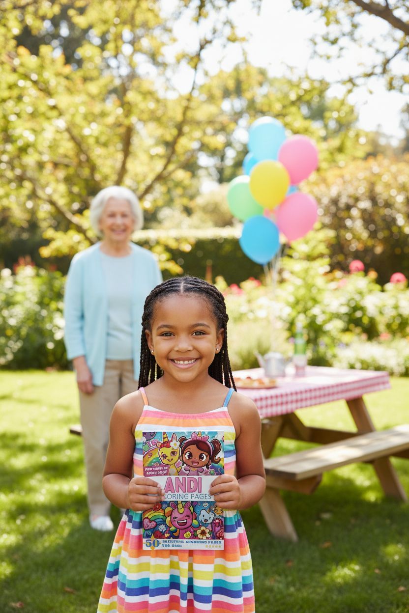 Andi coloring book in use