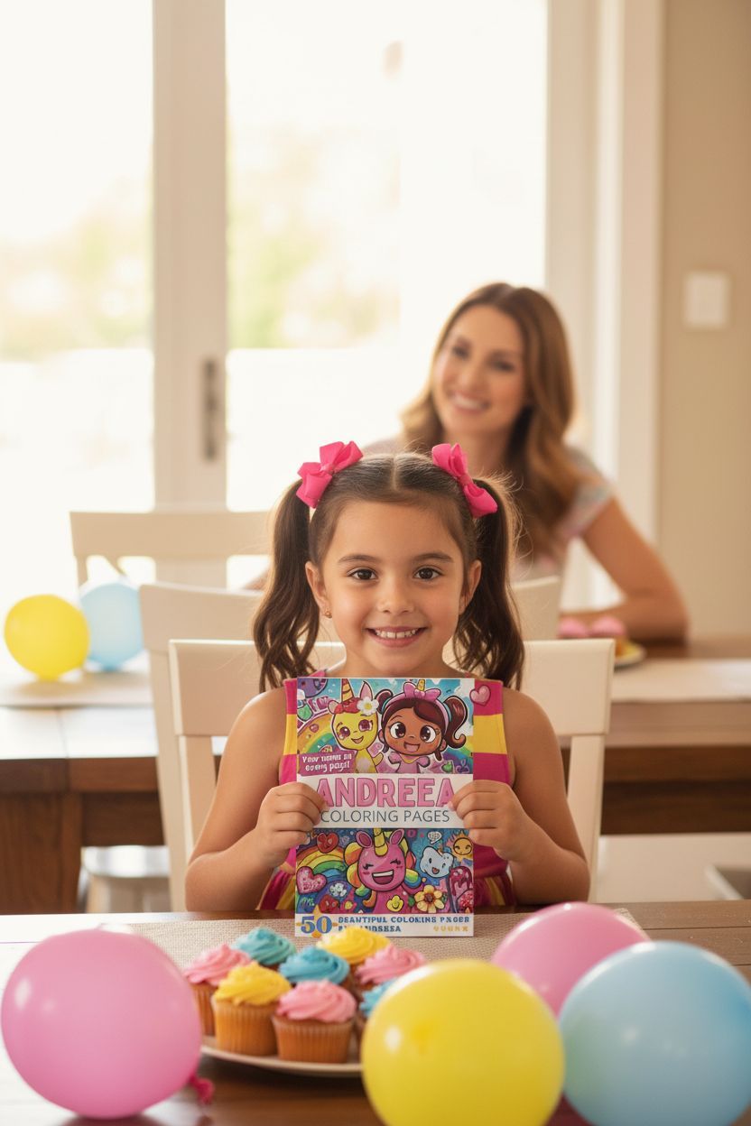 Andreea coloring book in use