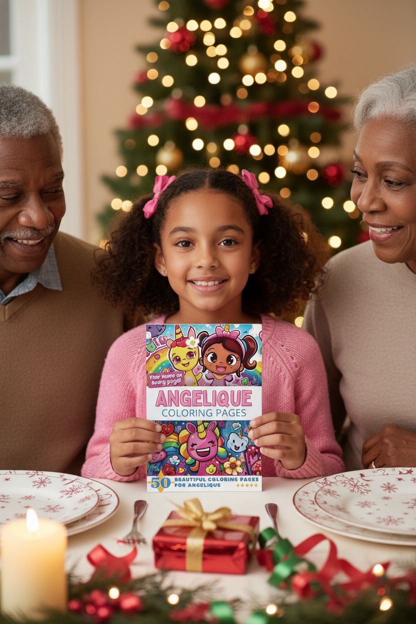 Angelique Christmas coloring pages gift