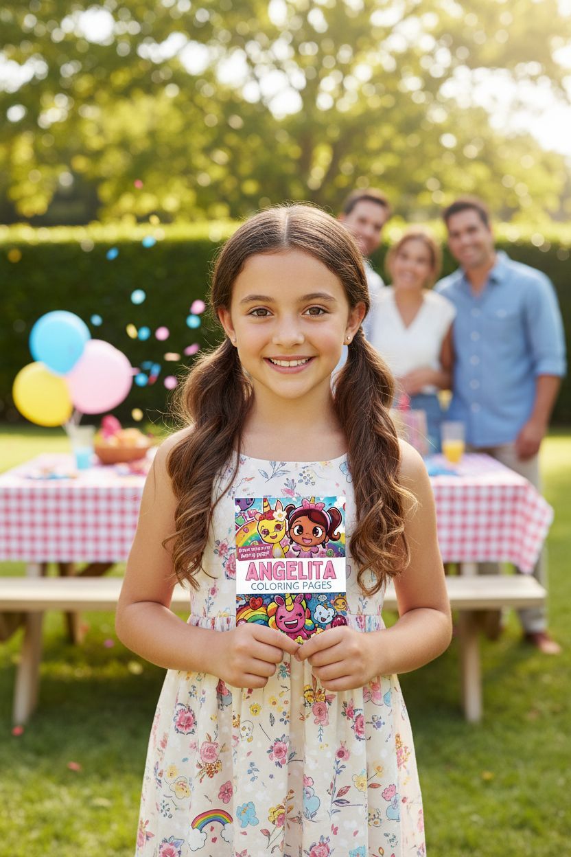 Angelita coloring book in use