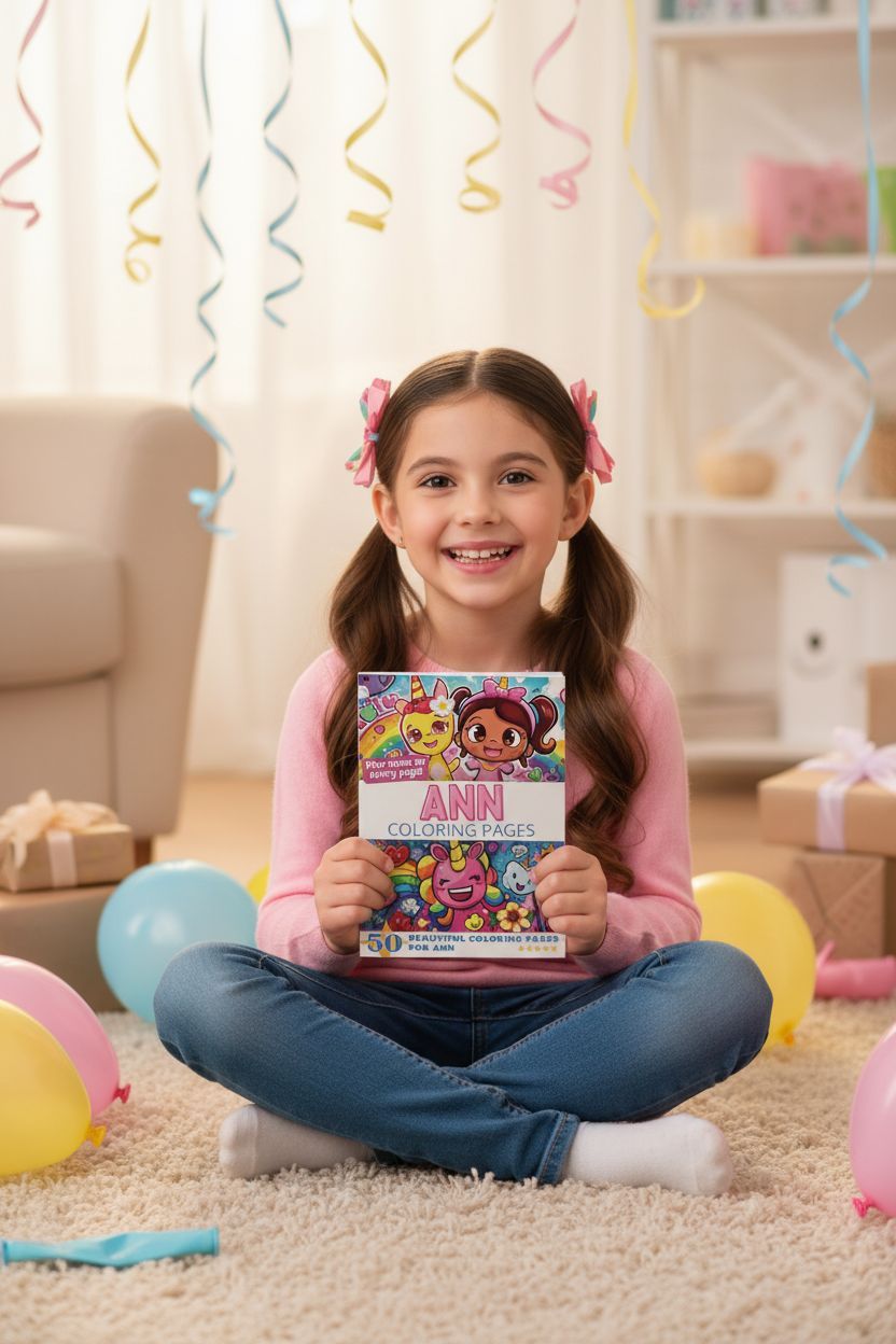 Ann coloring book in use