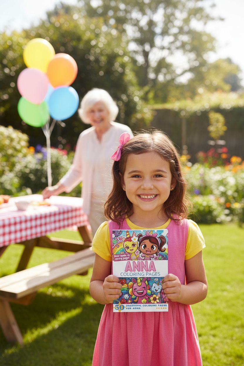 Anna coloring book in use