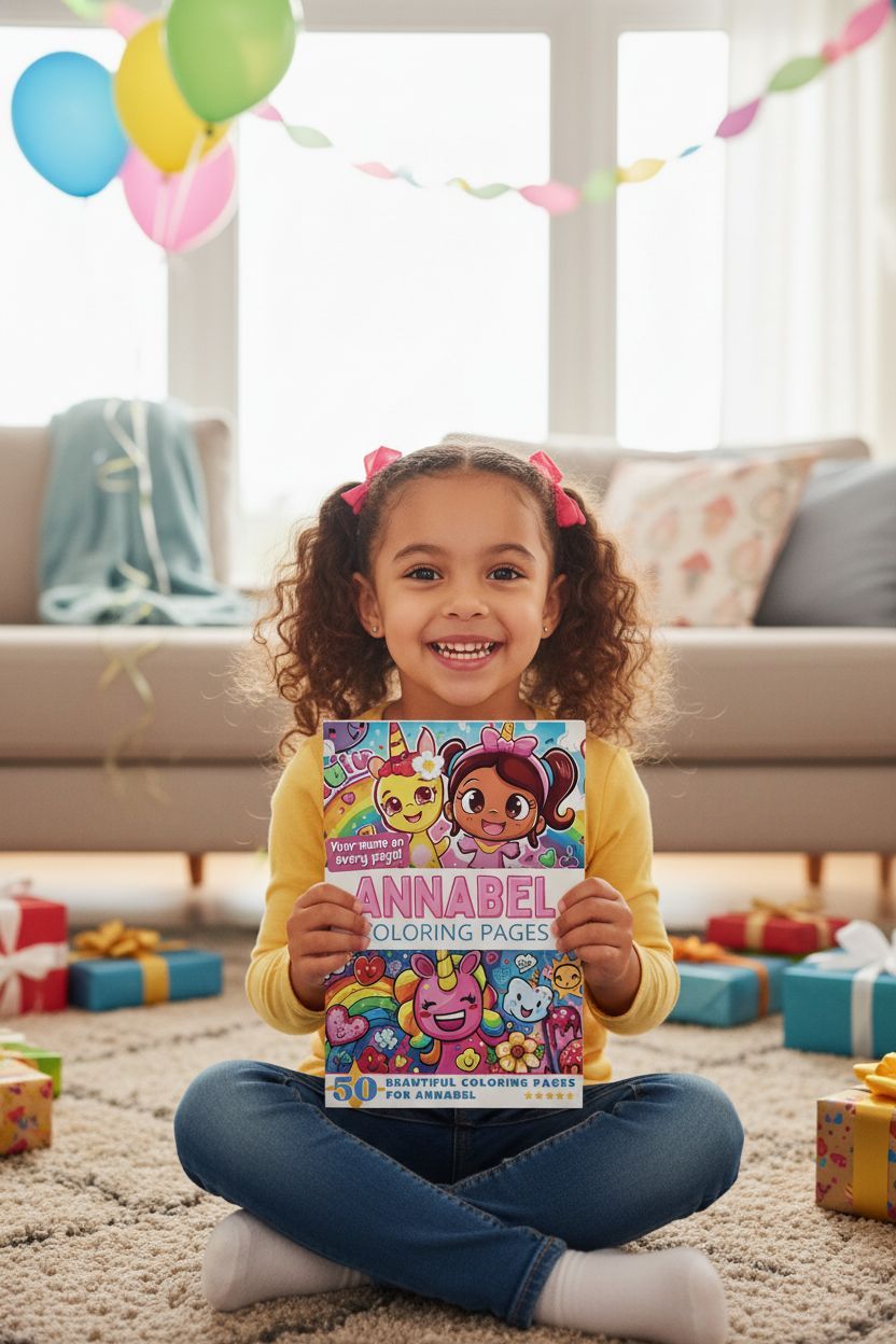 Annabel coloring book in use