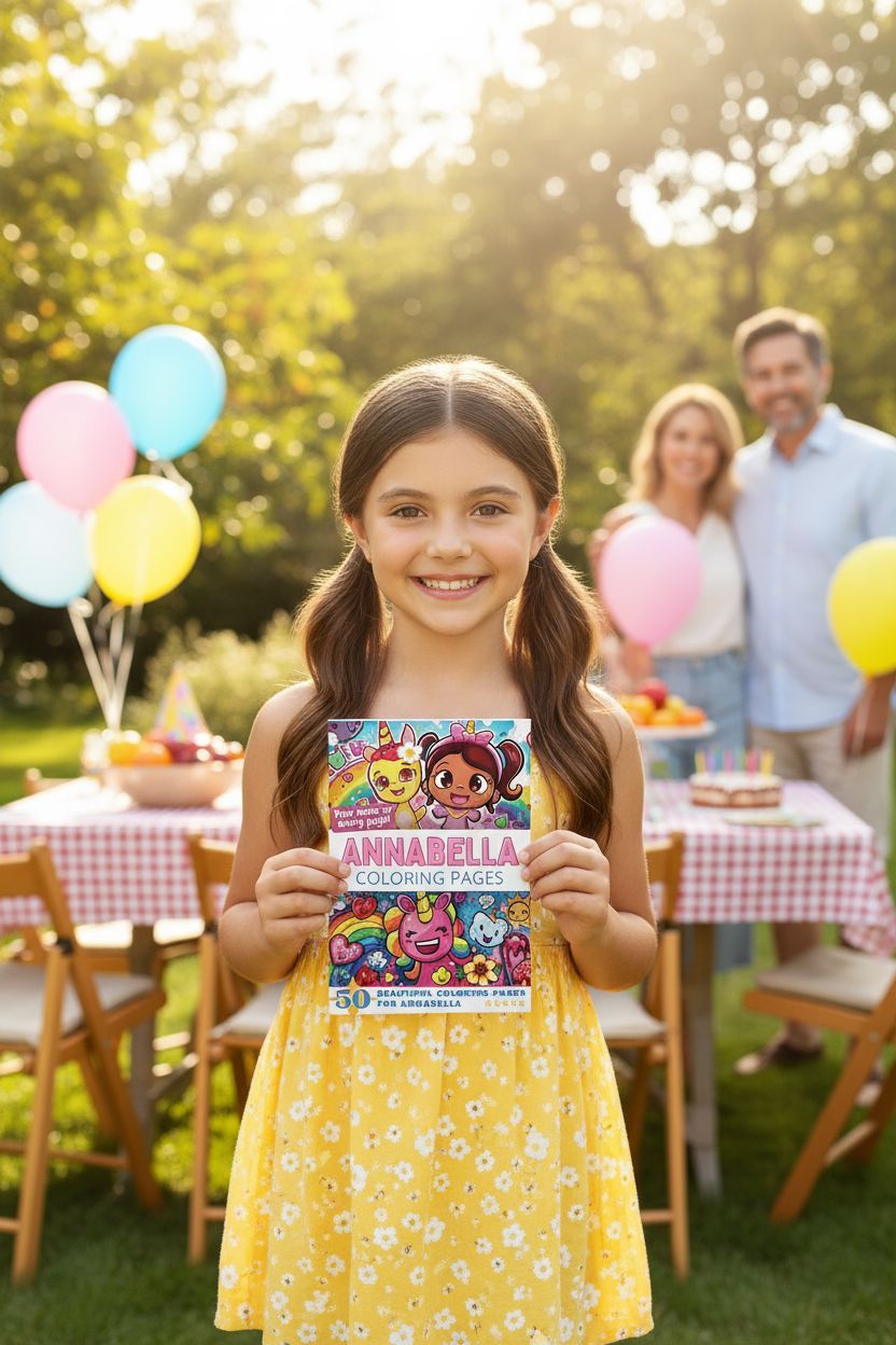 Annabella coloring book in use