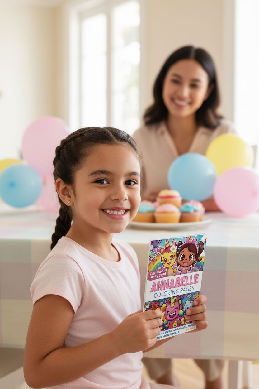 Annabelle coloring book in use