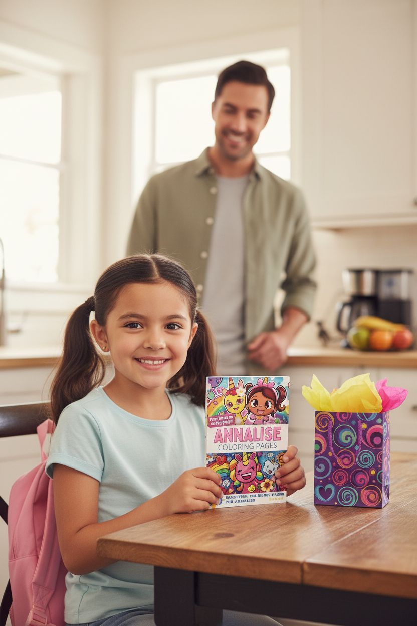 Annalise coloring book in use