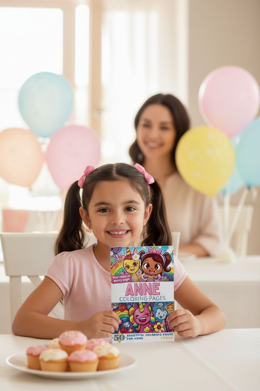 Anne coloring book in use