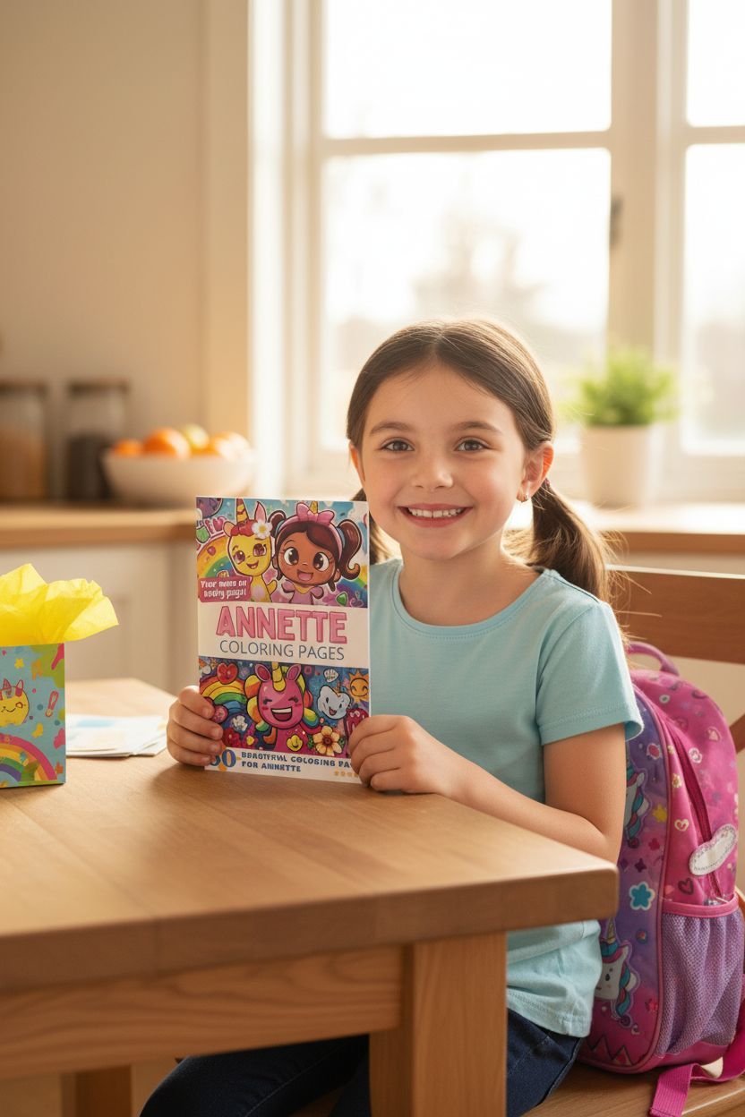 Annette coloring book in use