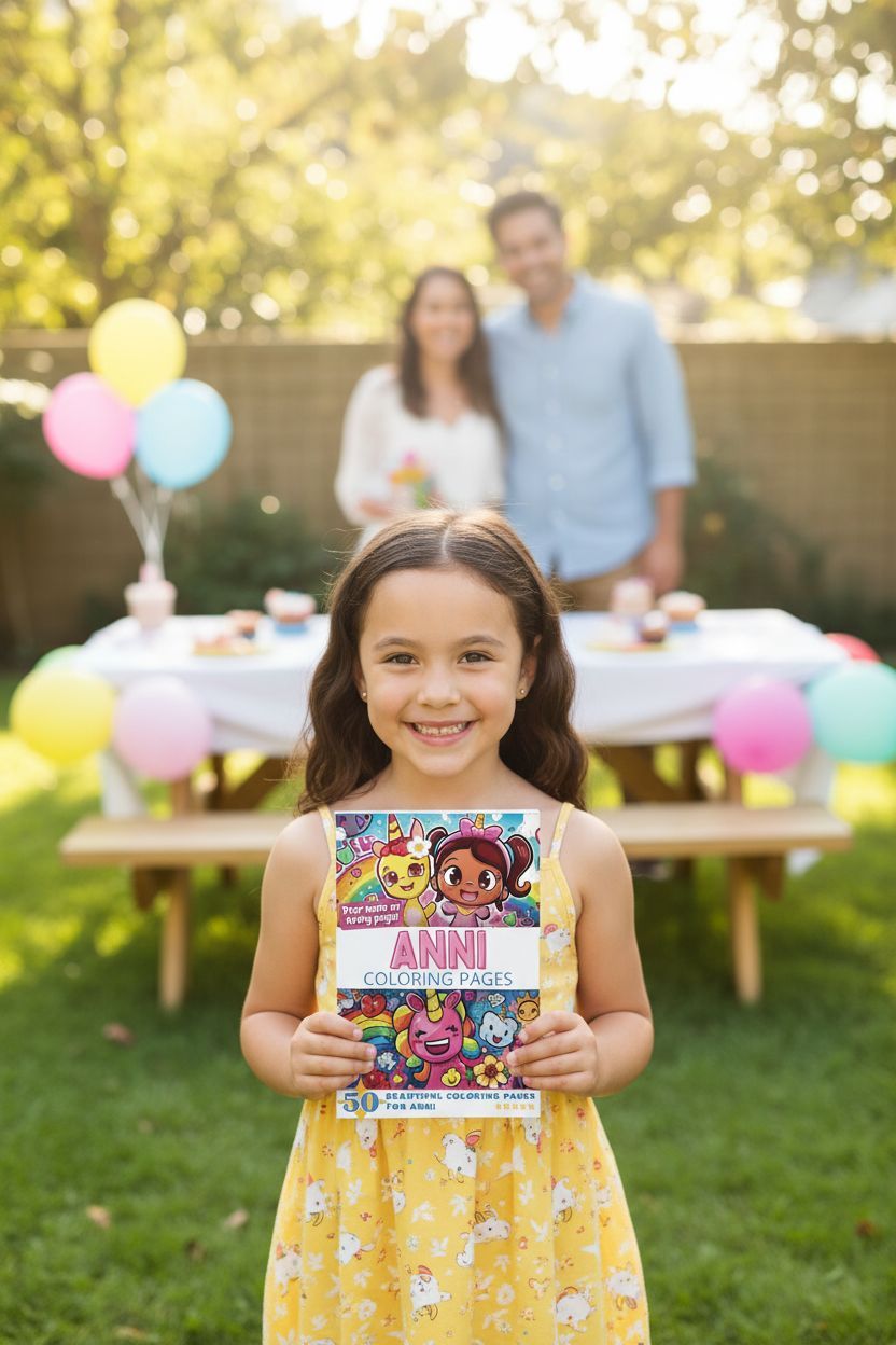 Anni coloring book in use