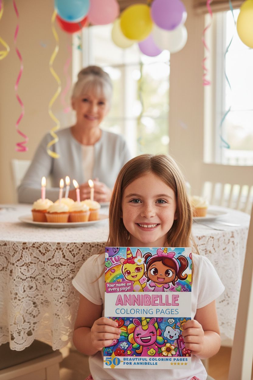 Annibelle coloring book in use