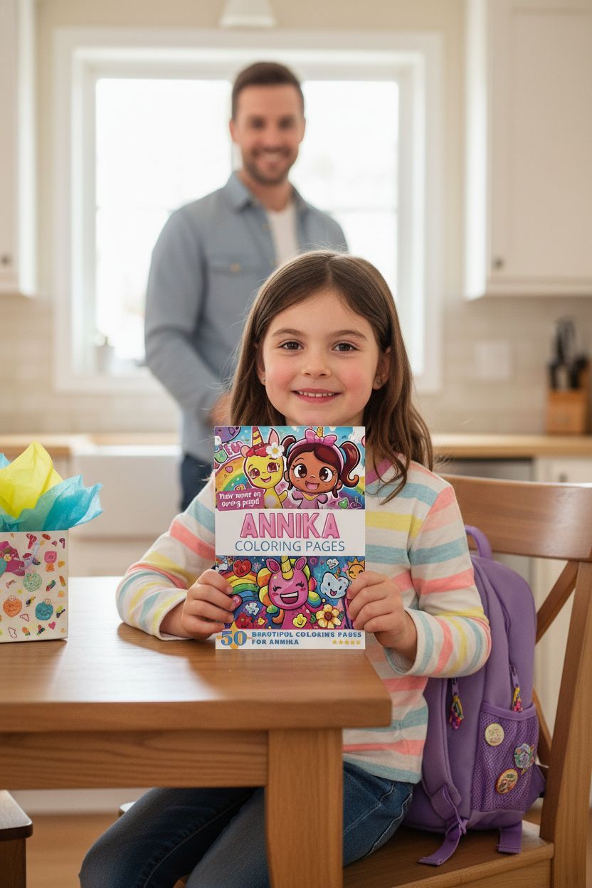 Annika coloring book in use