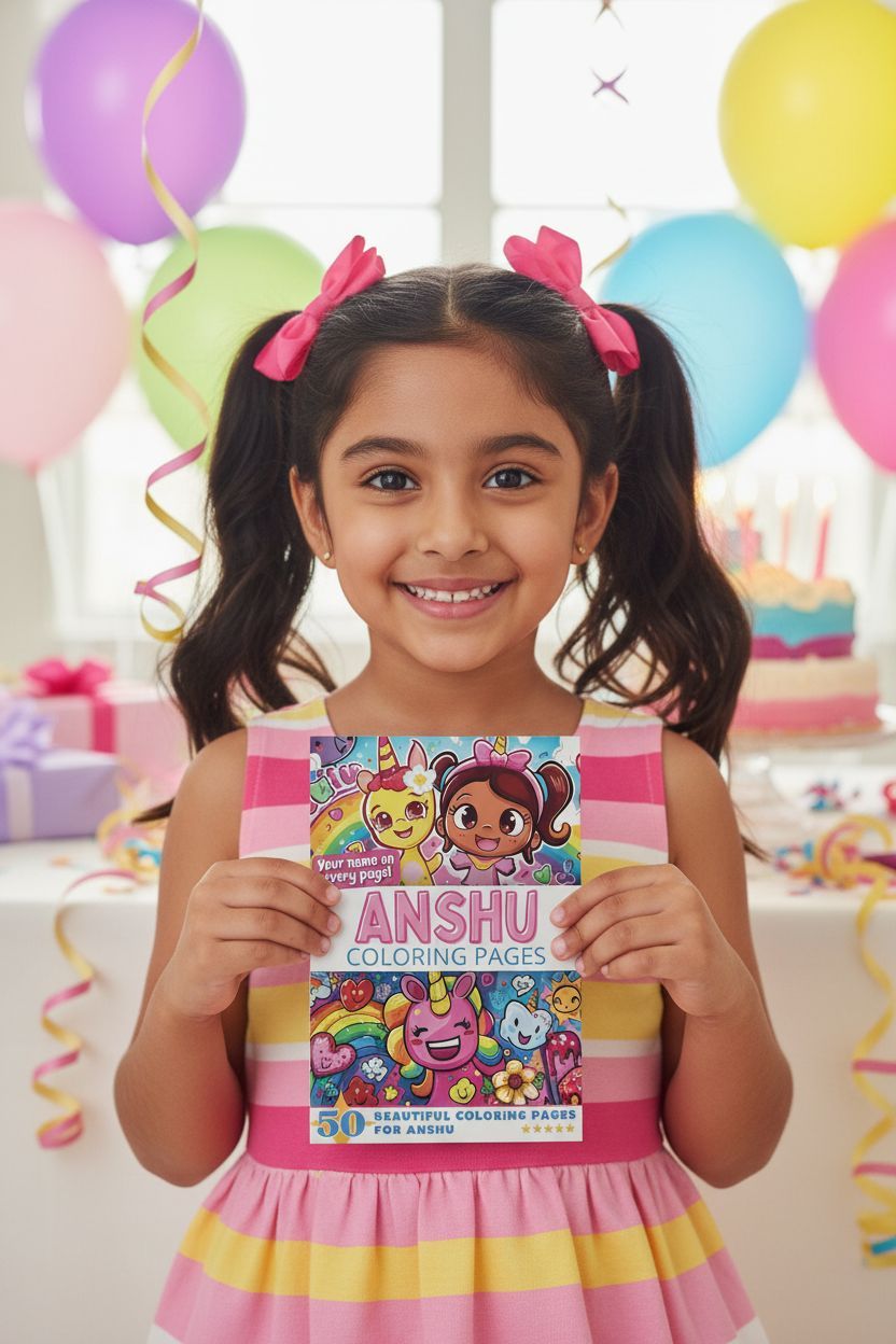 Anshu coloring book in use