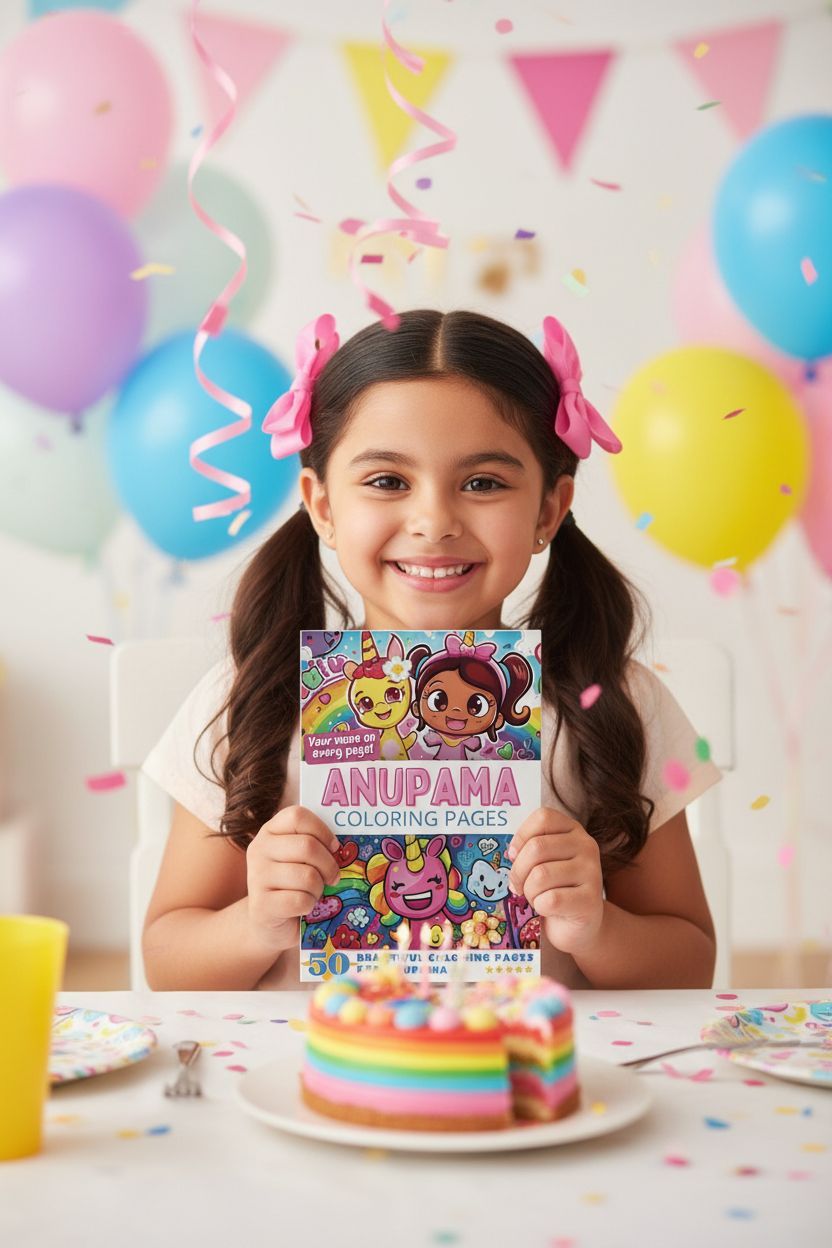 Anupama coloring book in use