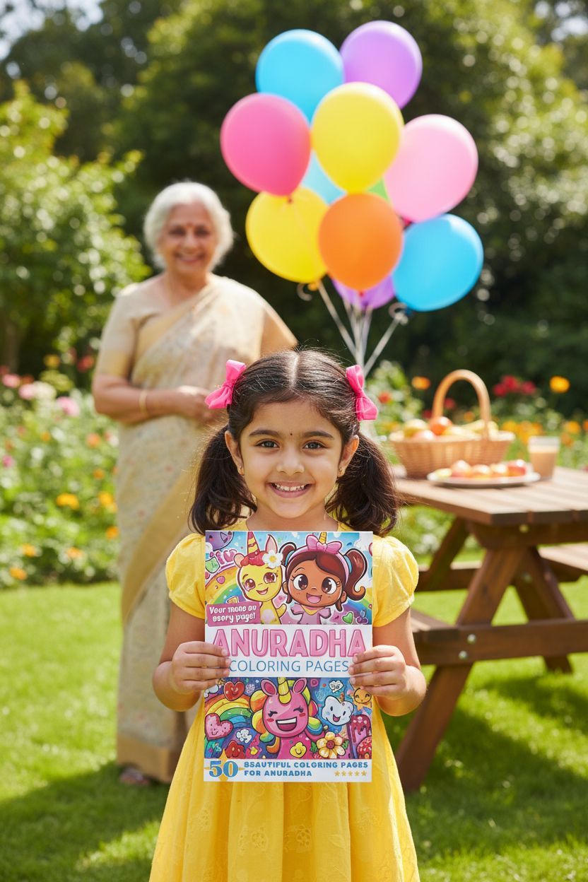 Anuradha coloring book in use