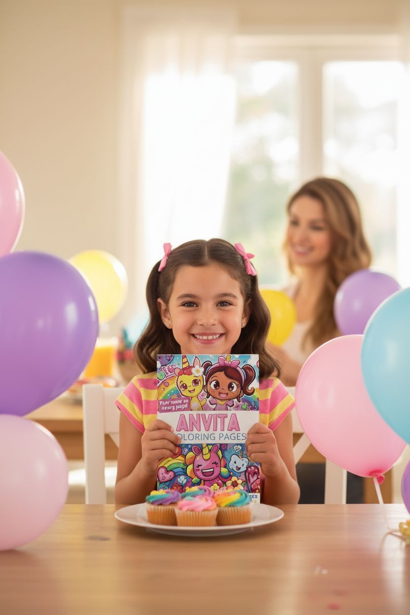 Anvita coloring book in use