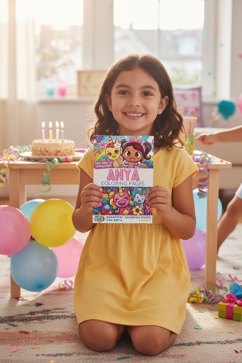 Anya coloring book in use