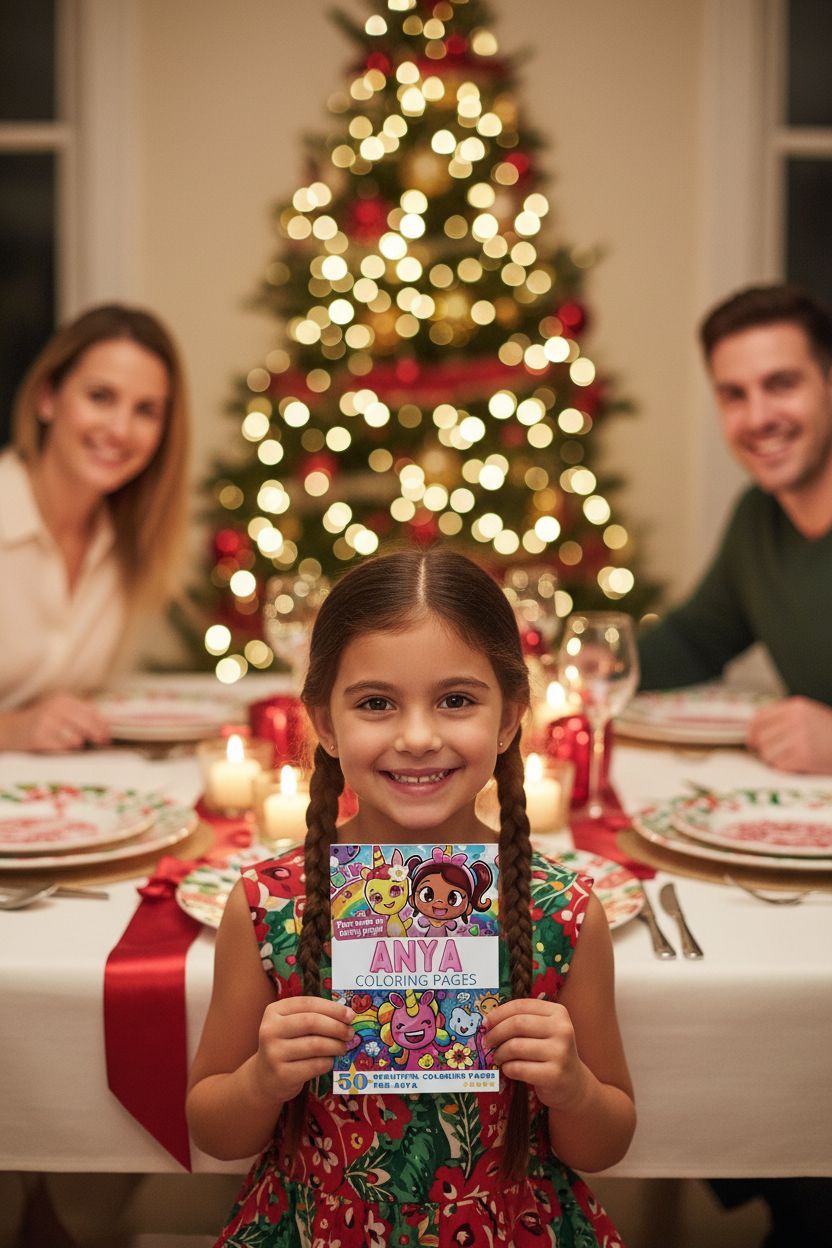 Anya Christmas coloring pages gift