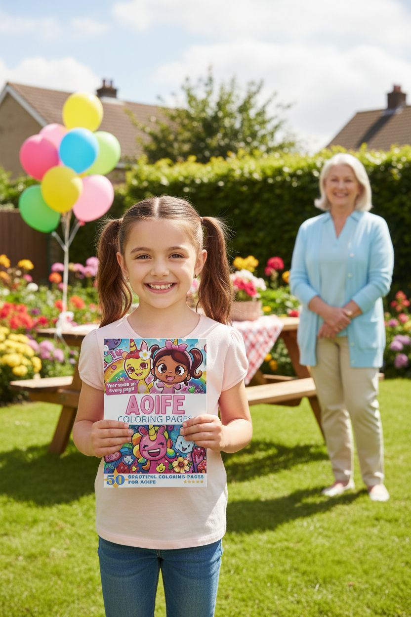 Aoife coloring book in use