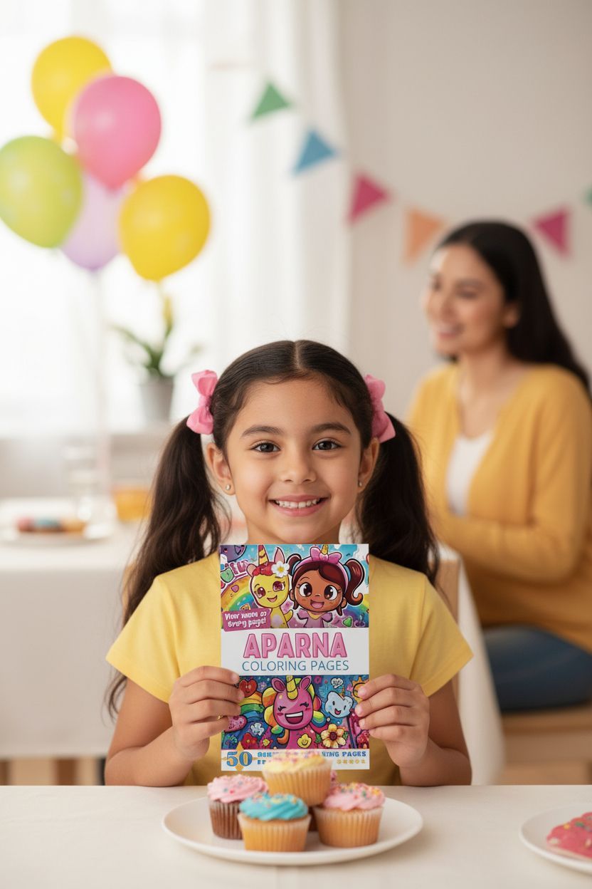 Aparna coloring book in use