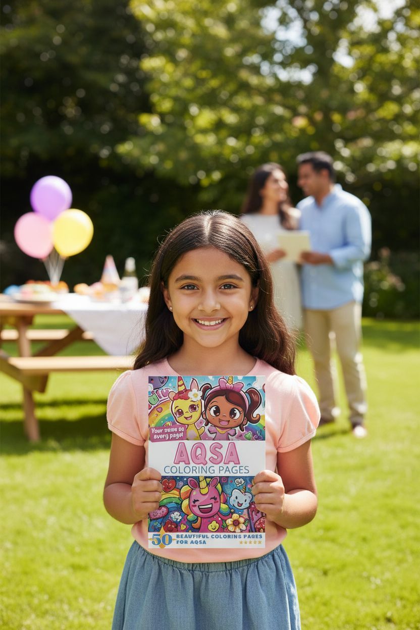 Aqsa coloring book in use