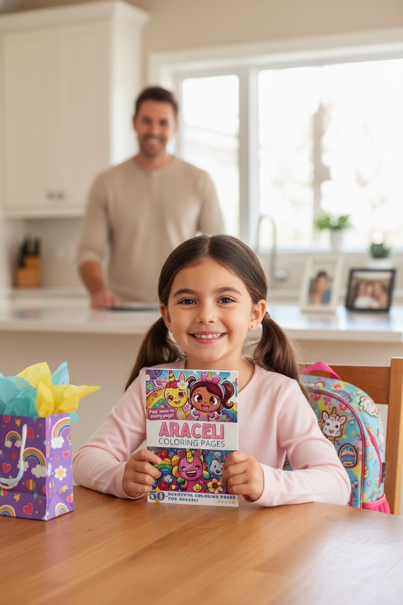 Araceli coloring book in use