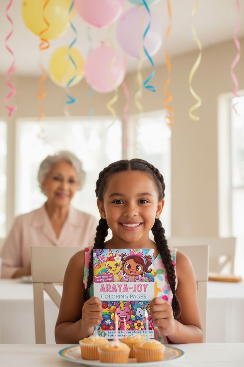 Araya-Joy coloring book in use