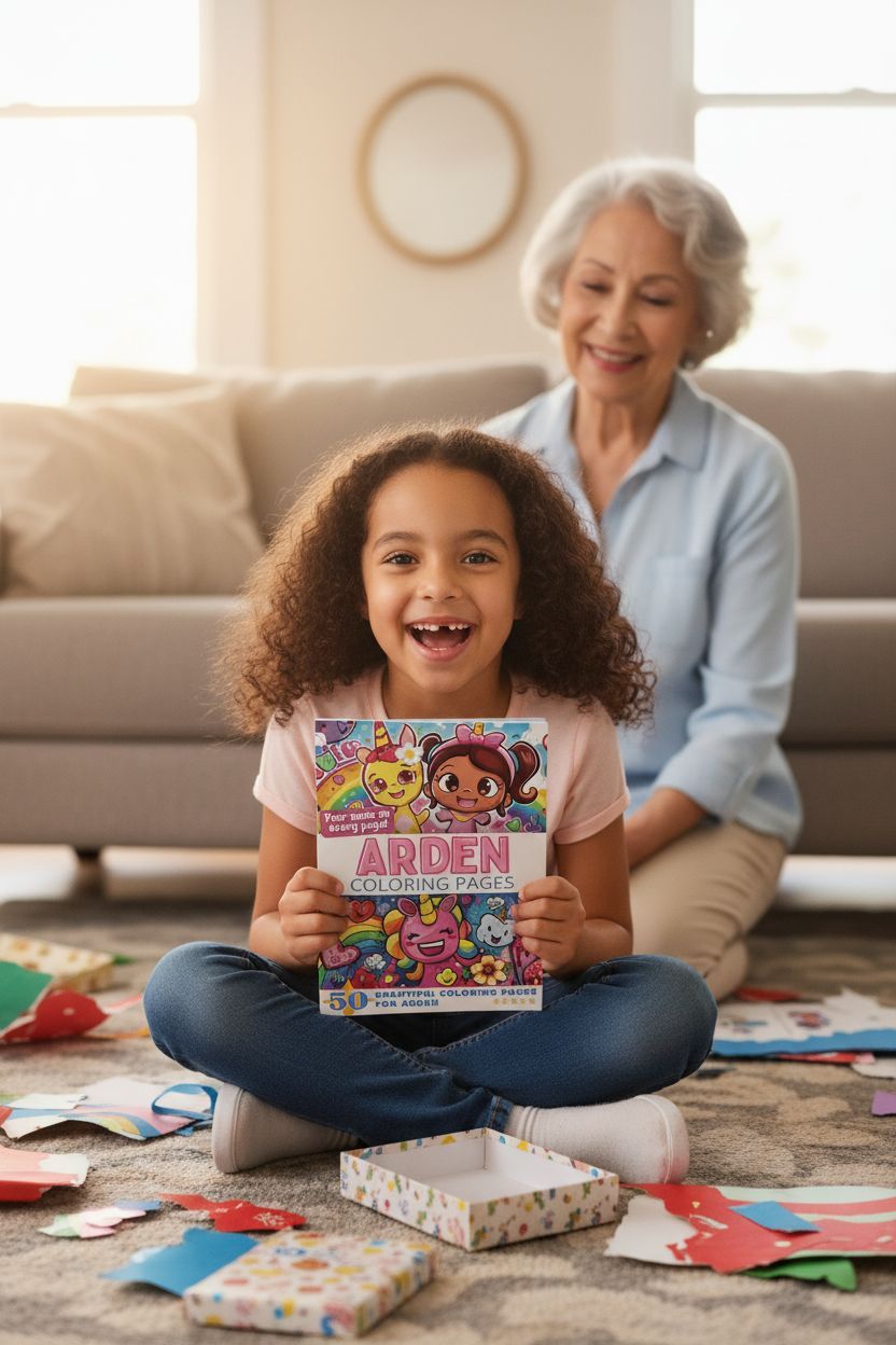 Arden coloring book in use