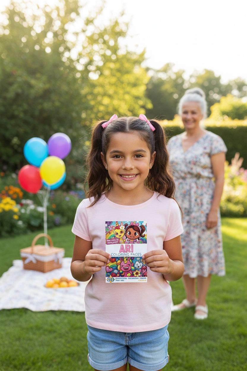 Ari coloring book in use