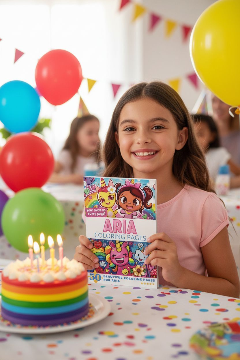 Aria coloring book in use