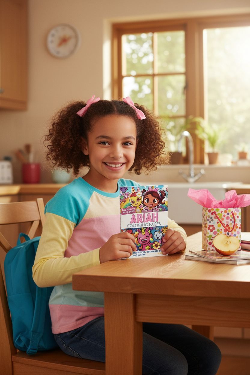 Ariah coloring book in use