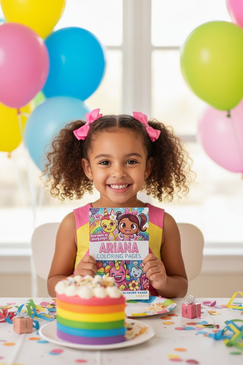 Ariana coloring book in use