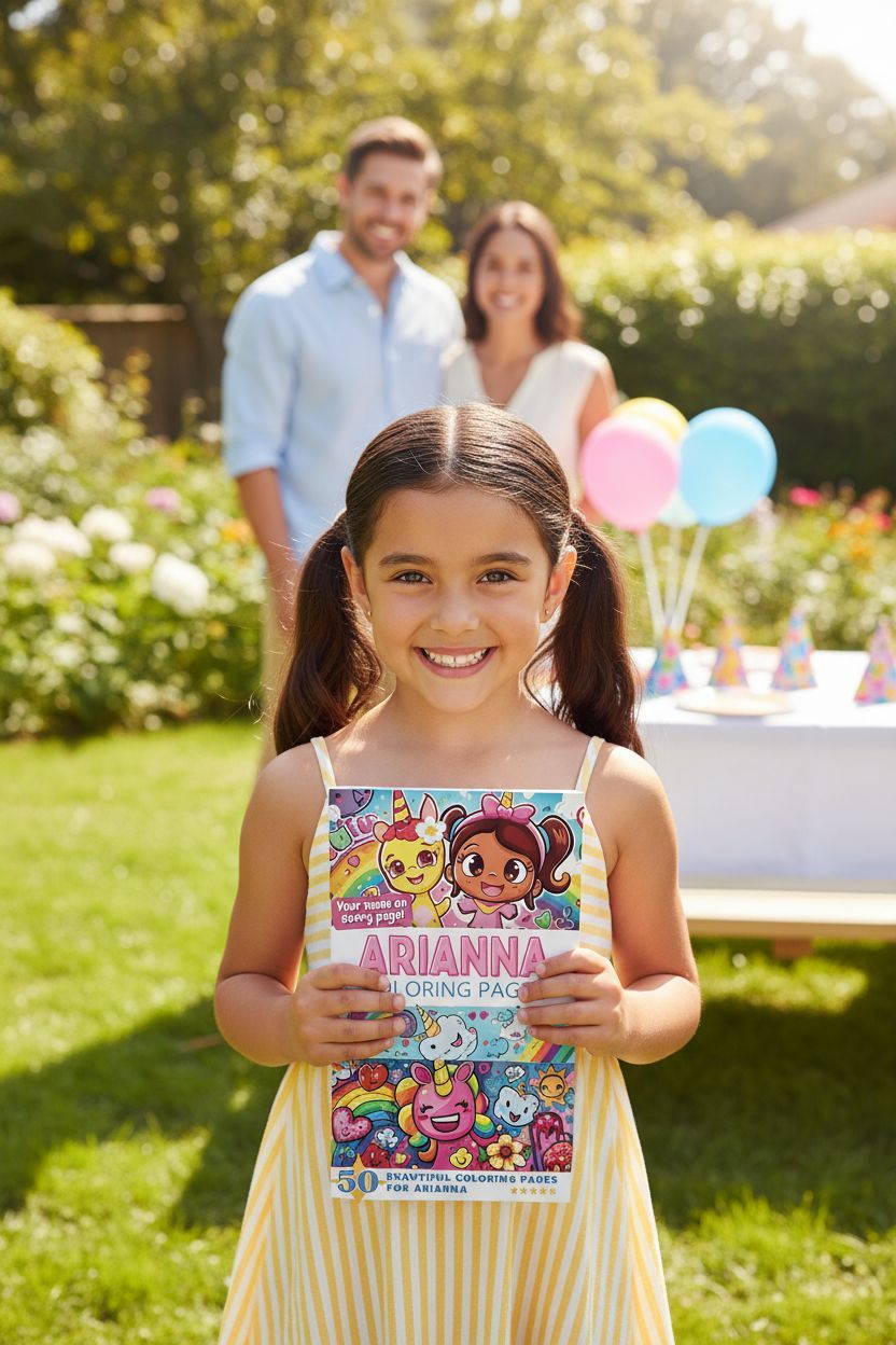 Arianna coloring book in use